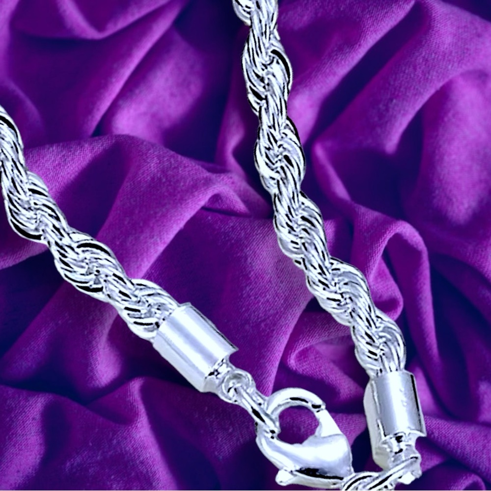 Sterling Silver bracelet Twist Rope Bracelet Chain New - Picture 7 of 14